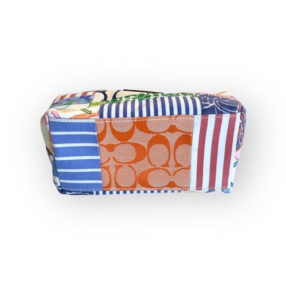 Coach 𑁍 Patchwork Mini Bag Leather Top Handle 𑁍 Spring Multi Color Mixed Print - Picture 6 of 16